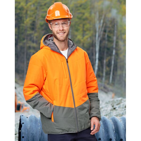 Shiny SW80 UNISEX HI VIS MODERN STYLING HOODED PUFFER JACKET SW80 SW80 UNISEX HI VIS MODERN STYLING HOODED PUFFER JACKET Thumbnail