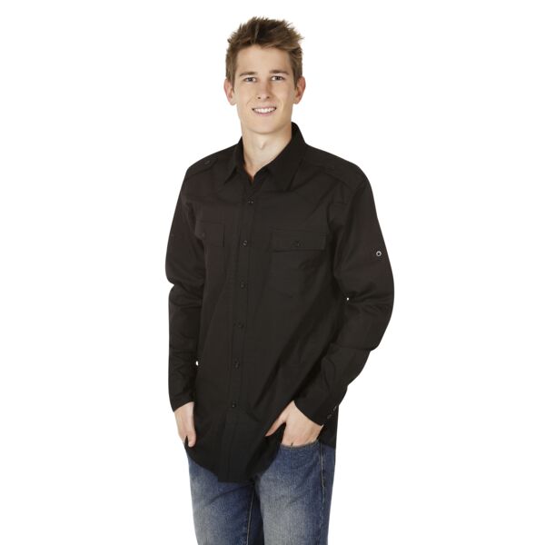 Modern Fit Cotton Military Shirt  B06 Modern Fit Cotton Military Shirt  Thumbnail