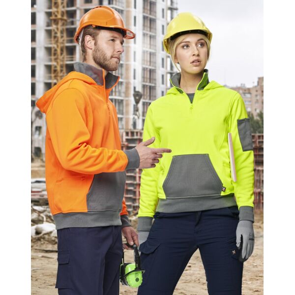 Shiny UNISEX HI VIS ¼ ZIP PREMIUM FLEECE HOODIE SW78 UNISEX HI VIS ¼ ZIP PREMIUM FLEECE HOODIE Thumbnail