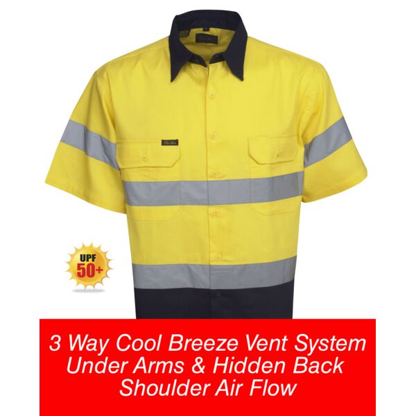 Hi Vis S/S Cotton Twill Shirts 3 Way Cool Breeze Thumbnail