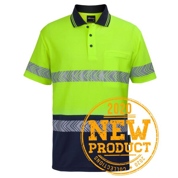 JB's wear HI VIS (D+N) COTTON BACK S/S SEGMENTED TAPE POLO 6HMSS HI VIS (D+N) COTTON BACK S/S SEGMENTED TAPE POLO Thumbnail