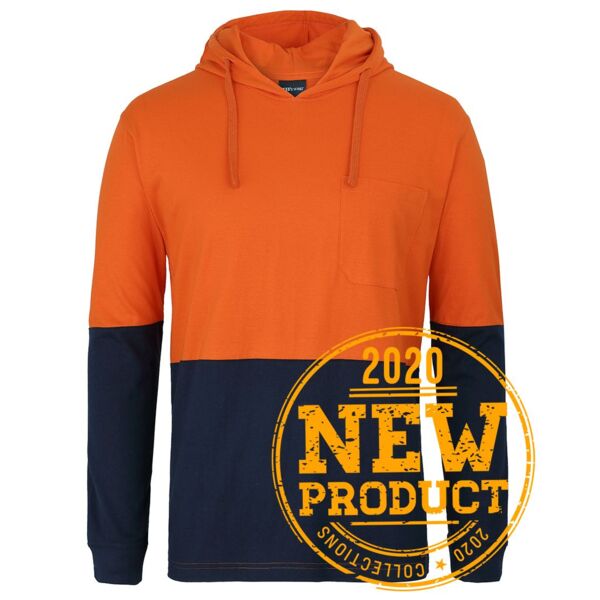 JB's wear HI VIS L/S COTTON TEE WITH HOOD 6HCTL HI VIS L/S COTTON TEE WITH HOOD Thumbnail