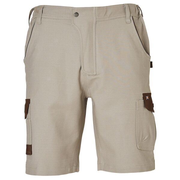 MENS STRETCH CARGO WORK SHORTS WITH DESIGN PANEL TREATMENTS Thumbnail