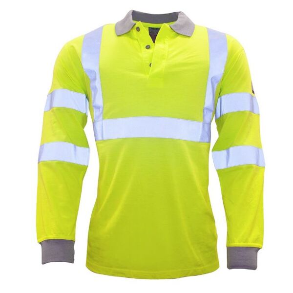 Portwest FLAME RESISTANT ANTI-STATIC HI-VIS LONG SLEEVE POLO SHIRT FR77 FLAME RESISTANT ANTI-STATIC HI-VIS LONG SLEEVE POLO SHIRT Thumbnail