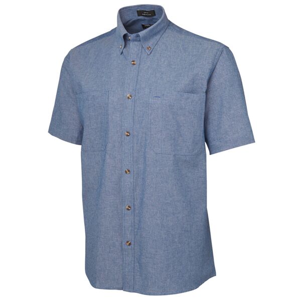 JB's wear JB's S/S Cotton Chambray Shirt Chambray 4CUS JB's S/S Cotton Chambray Shirt Chambray Thumbnail