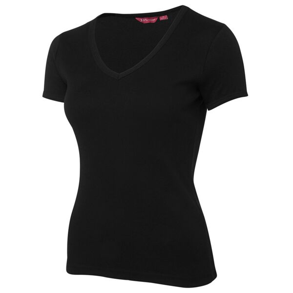 JB's Ladies V-Neck Rib Tee  Thumbnail