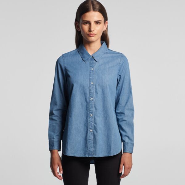 AS Colour Women's Blue Denim Shirt 4042 Women's Blue Denim Shirt Thumbnail