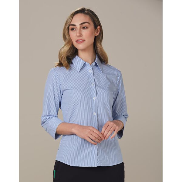 Shiny Women's Balance Stripe 3/4 Sleeve Shirt M8233 Women's Balance Stripe 3/4 Sleeve Shirt Thumbnail
